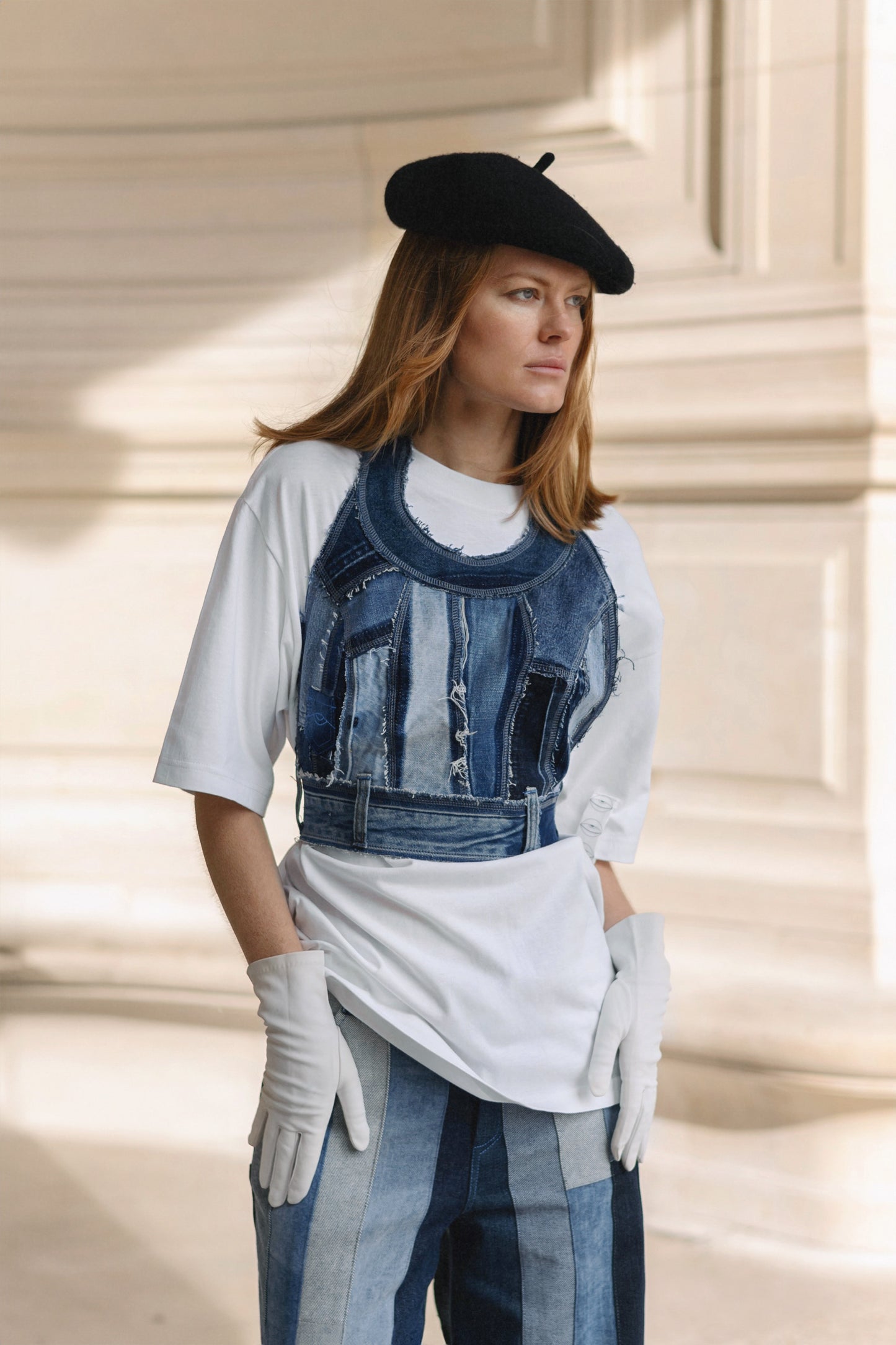 Patchwork Jeans Top