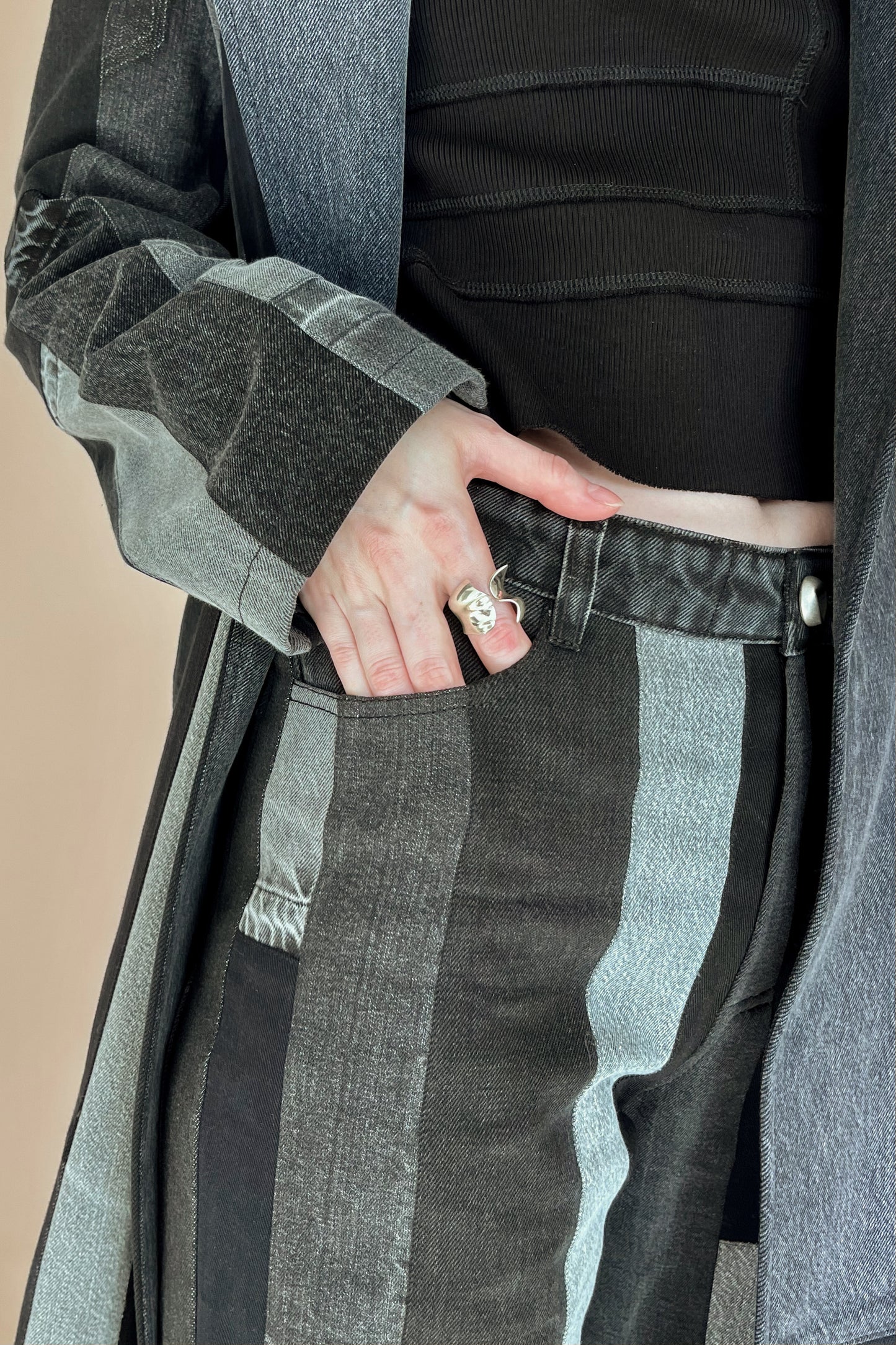 High-Waist Wide-Leg Upcycled Jeans