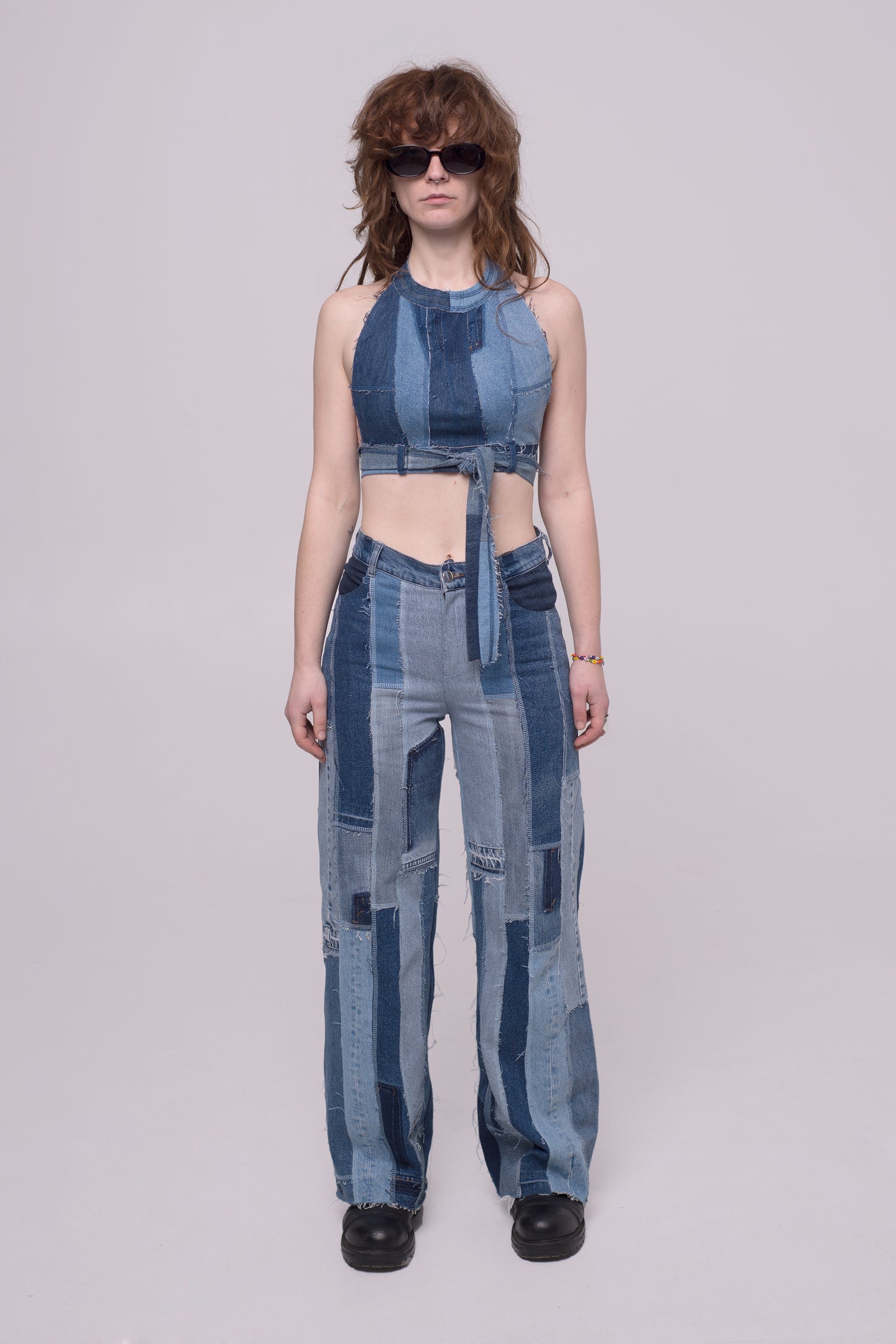 Patchwork Jeans Top