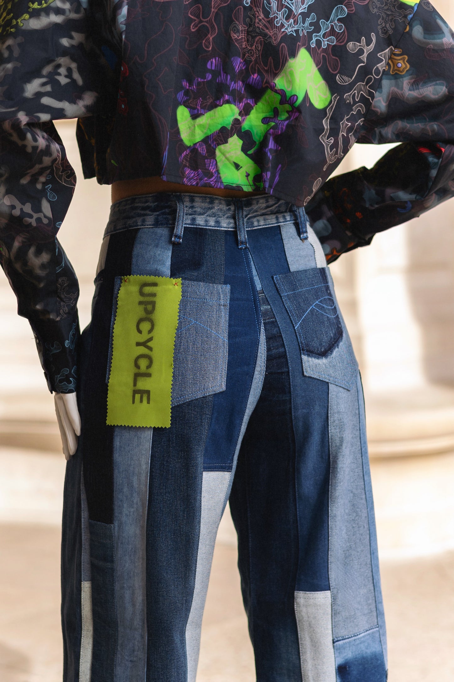 High-Waist Wide-Leg Upcycled Jeans