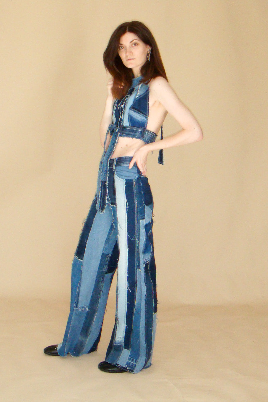 High-Waist Wide-Leg Upcycled Jeans