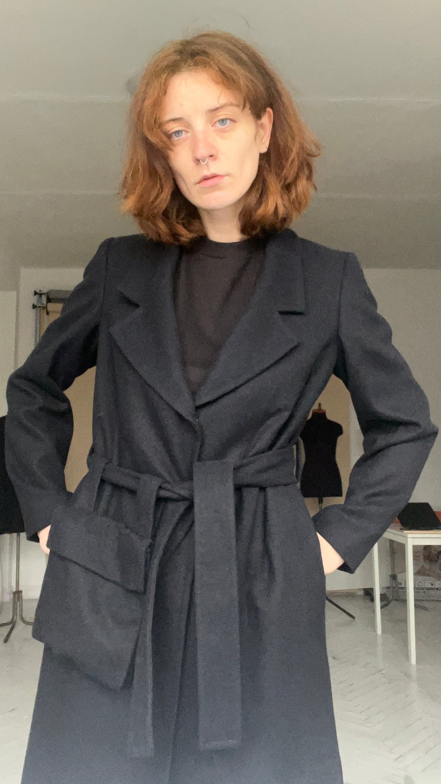 Wool coat with pockets