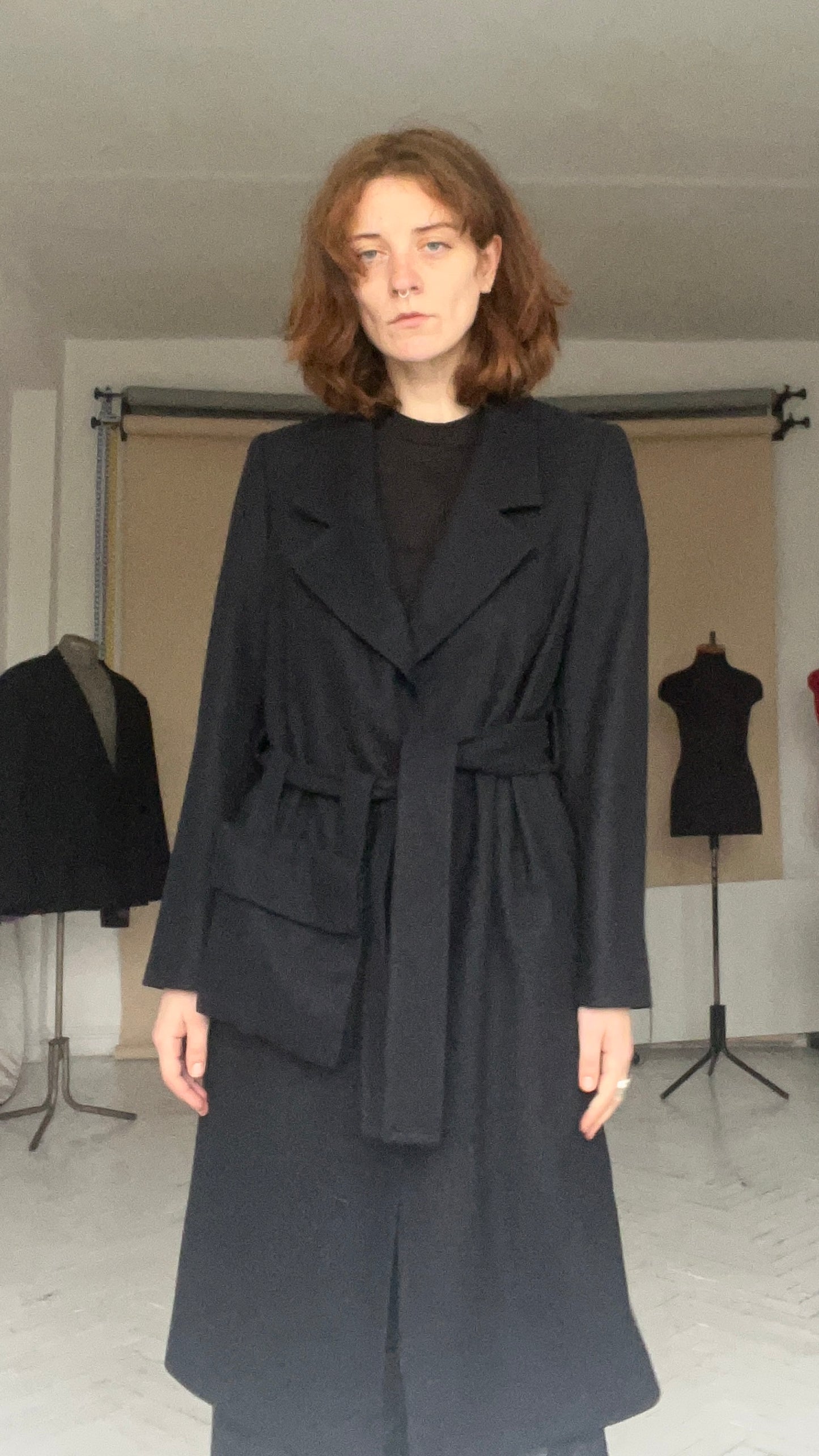 Wool coat with pockets