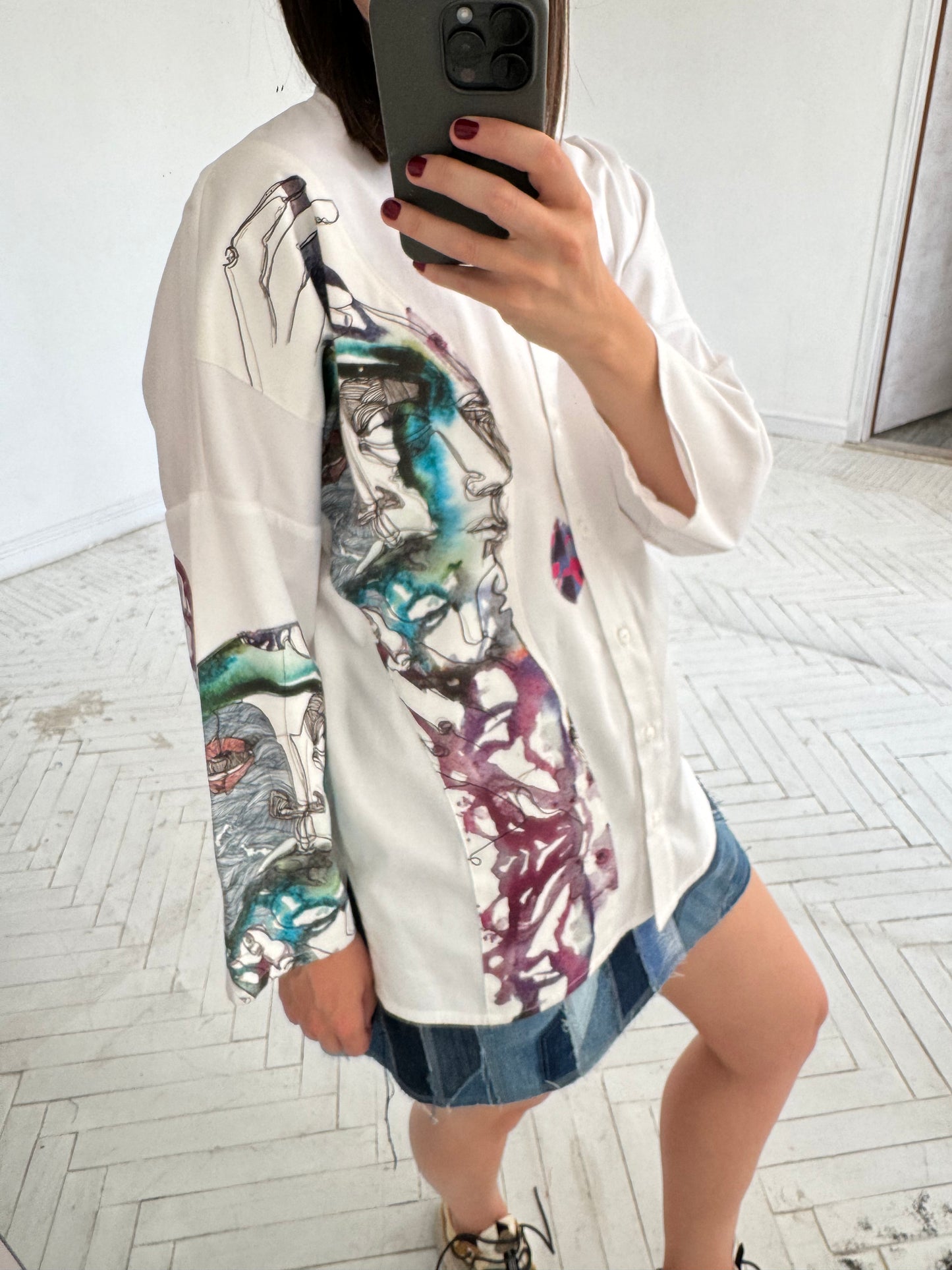 White Printed Shirt