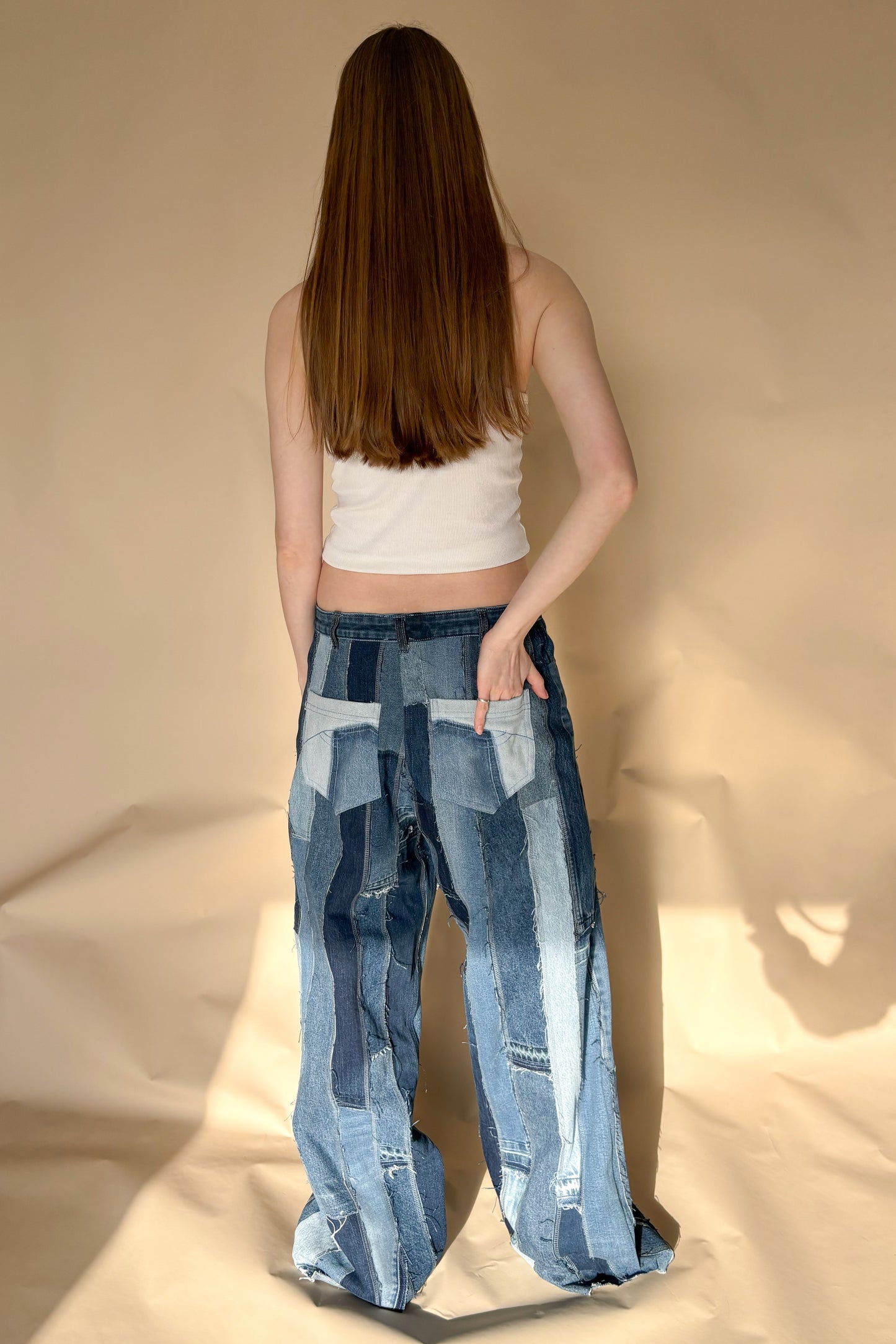 Low-Waist Relaxed-Fit Upcycled Jeans