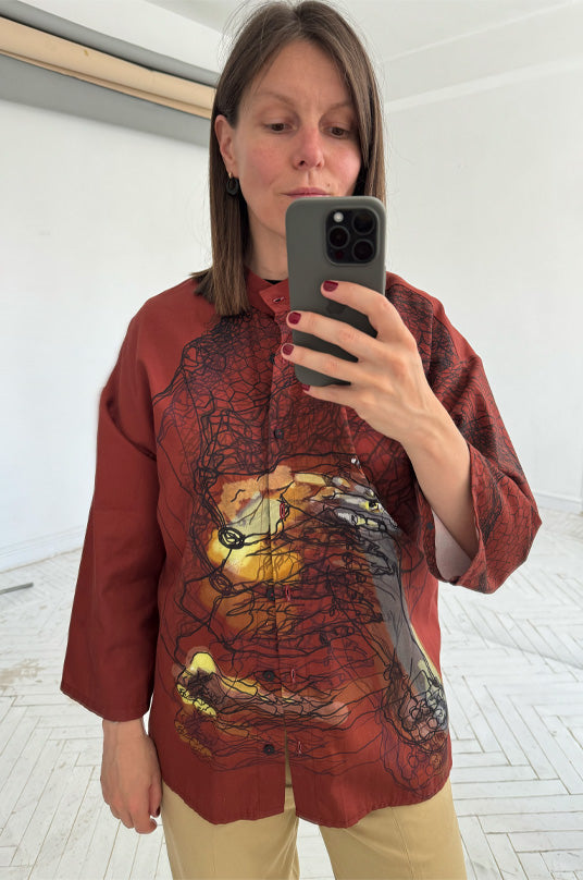 Printed terracotta shirt