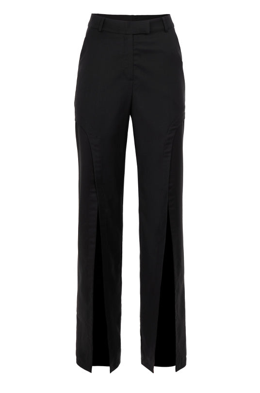 Black trousers with cuts