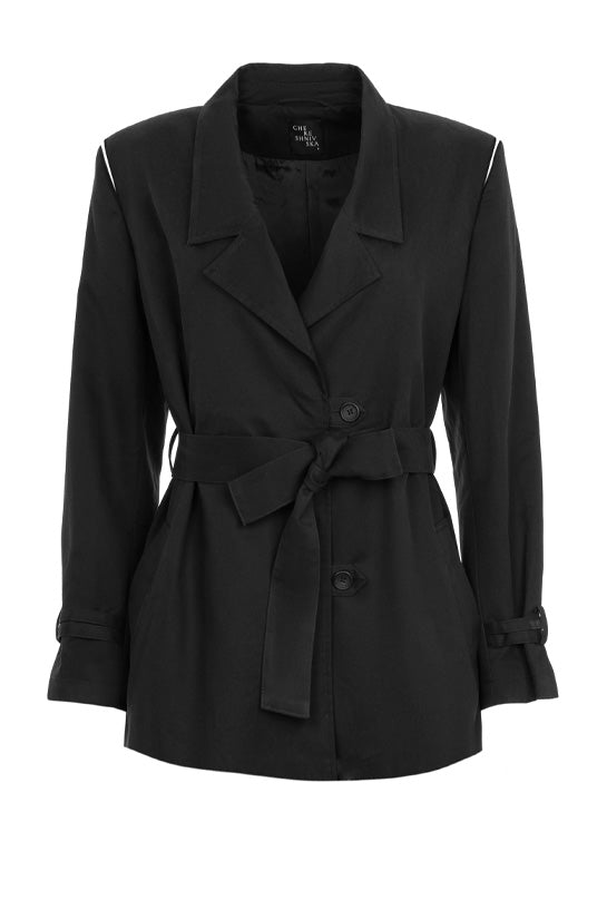 Short Trench Coat with Vytynanka