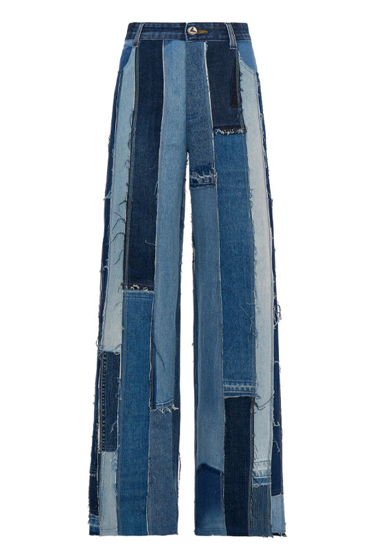 High-Waist Wide-Leg Upcycled Jeans