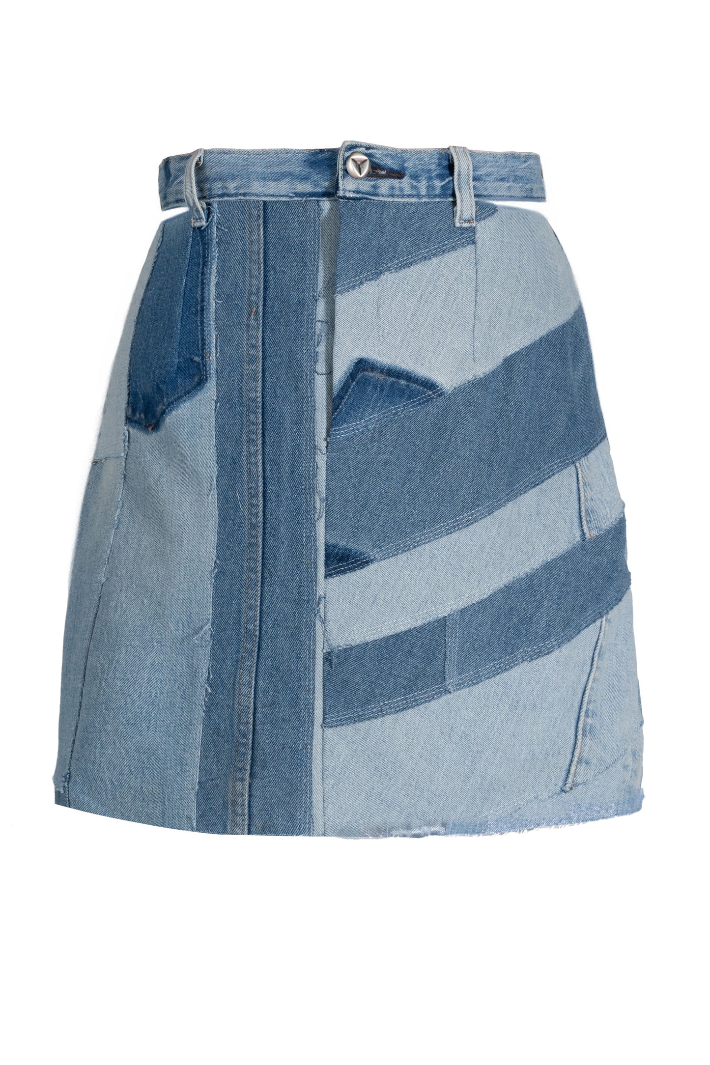 Side-Slits Upcycled Denim Skirt